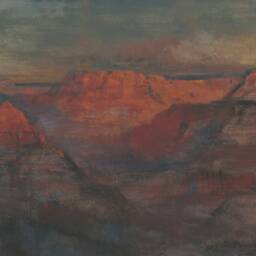 Canyon Dusk - Vintage Landscape Southwest Desert Western Oil Painting New Mexico Art Print Sizes 8x10 11x14 16x20 - thumbnail 3