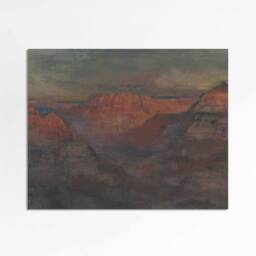 Canyon Dusk - Vintage Landscape Southwest Desert Western Oil Painting New Mexico Art Print Sizes 8x10 11x14 16x20 - thumbnail 2