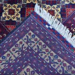 Handwoven Yousafi Wool Rug 9.9 X 6.6 Ft Afghan Geometric Carpet - thumbnail 4