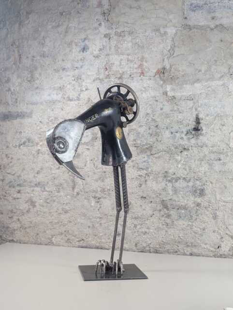 Singer Of The Scraplands - Recycled Metal Bird Sculpture - image 1