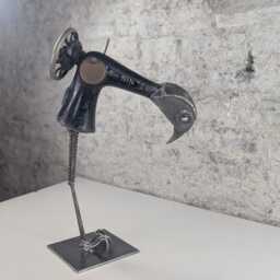 Singer Of The Scraplands - Recycled Metal Bird Sculpture - thumbnail 2