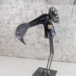 Singer Of The Scraplands - Recycled Metal Bird Sculpture - thumbnail 4
