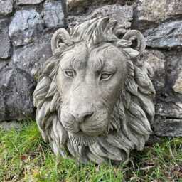 Large Lion Head Stone Statue - African Animal Bust Outdoor Garden Ornament Decor - thumbnail 2