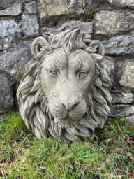 Large Lion Head Stone Statue - African Animal Bust Outdoor Garden Ornament Decor - thumbnail 1