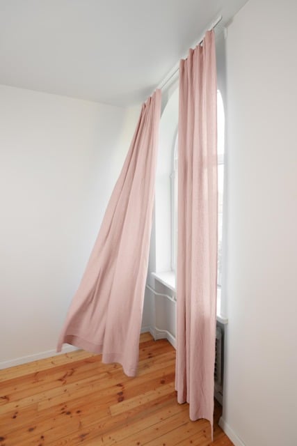 Linen Curtain Panel Set Semi-Sheer Rod Pocket Curtains - image 1
