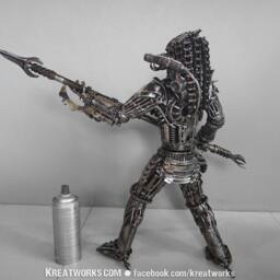 steampunk Metal Spearman Hunter - Medium Size - thumbnail 4
