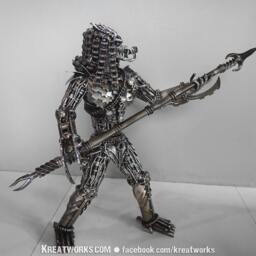 steampunk Metal Spearman Hunter - Medium Size - thumbnail 3