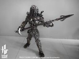 steampunk Metal Spearman Hunter - Medium Size - thumbnail 1