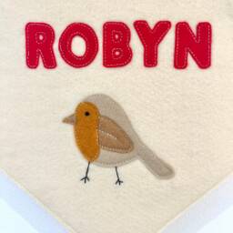 Personalized Robin Fabric Banner - Nursery Decor, Kids Room Sign - thumbnail 3