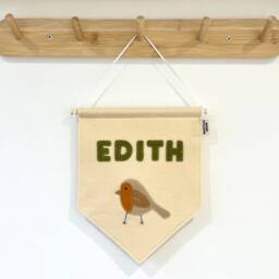Personalized Robin Fabric Banner - Nursery Decor, Kids Room Sign - thumbnail 2