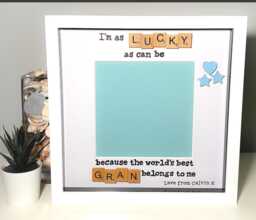 Lucky As Can Be Grandma Scrabble Art Photo Frame Handmade - thumbnail 1