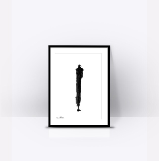 Framed Print, Black & White Nordic Wall Art, Abstract Art Kitchen Bedroom Decor, Gift For Him - image 1