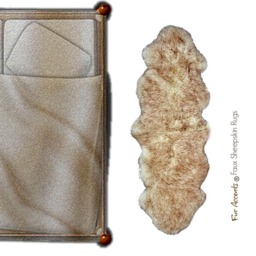 Double Faux Sheepskin Rug - Ivory With Brown Tips, Animal Friendly - thumbnail 2
