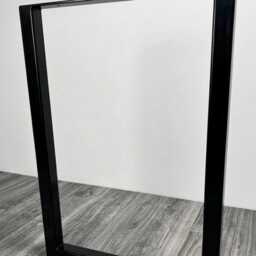 Rustic Breakfast Bar - Various Depths Black Steel Box Legs Kiln Dried Wood Home Drinks Dining Table - thumbnail 2