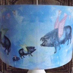Flying Pigs Lampshade, Shabby Chic Light Shade, Bunting, Sky, Free Gift, Fatta Da Mamma - thumbnail 2