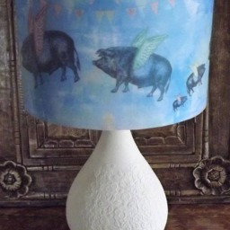 Flying Pigs Lampshade, Shabby Chic Light Shade, Bunting, Sky, Free Gift, Fatta Da Mamma - thumbnail 3