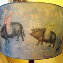 Flying Pigs Lampshade, Shabby Chic Light Shade, Bunting, Sky, Free Gift, Fatta Da Mamma - thumbnail 4