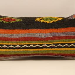 Home Decor Pillow, Bohemian Kilim Cushion, 10x20 Anatolian Coastal Tribal Nomadic Pillow Cover, 4Yef-307 - thumbnail 2