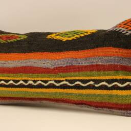 Home Decor Pillow, Bohemian Kilim Cushion, 10x20 Anatolian Coastal Tribal Nomadic Pillow Cover, 4Yef-307 - thumbnail 3