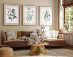 Watercolor Botanical Prints Set Of 3, Eucalyptus Wall Art, Prints, Bedroom Art, Flower Art 3 Prints, Home Decor, Greenery - thumbnail 1