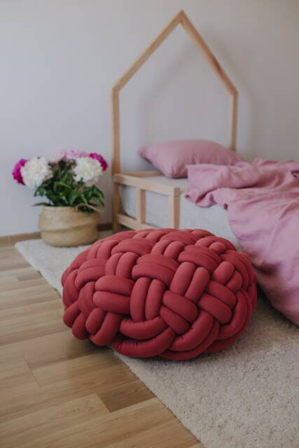 Chunky Knit Knot Floor Cushion Floor Ottoman Pouf Home Decor Modern Foot Stool Meditation Pillow Decor For Kids Room Custom Color - image 1