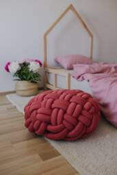 Chunky Knit Knot Floor Cushion Floor Ottoman Pouf Home Decor Modern Foot Stool Meditation Pillow Decor For Kids Room Custom Color