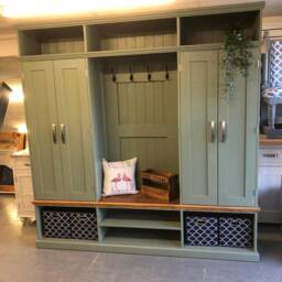 Bespoke Handmade Hallway Unit, Entryway Storage Cabinet, Mudroom Organizer - thumbnail 3