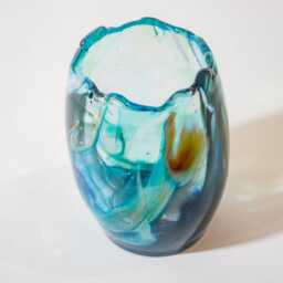 Large Handblown Upcycled Glass Candle Holder Tideglass Series - thumbnail 3