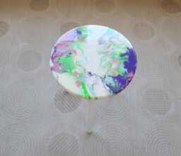 Handmade Colorful Resin Side Table Eclectic Modern Art Coffee Table