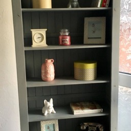 Sold Contact For Custom Orders Shabby Chic Distressed Solid Hard Wood Bookcase, Winter Grey, Large, Tall, 2 Draws Storage - thumbnail 4