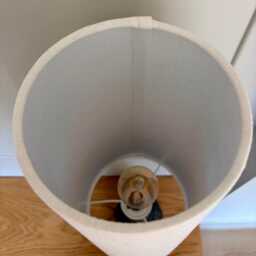 Handmade Mid-Century Linen Lampshade - Tapered Table Lamp Shade Milk Colour Modern Home Lighting - thumbnail 3
