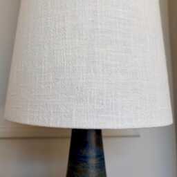 Handmade Mid-Century Linen Lampshade - Tapered Table Lamp Shade Milk Colour Modern Home Lighting - thumbnail 2