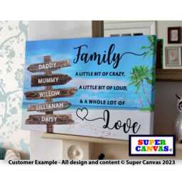 Family Street Sign Post Custom Personalised Names Signpost Picture Framed Canvas Print Mum Dad Friend Wife Mothers Day Birthday Gift - thumbnail 1