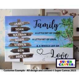 Family Street Sign Post Custom Personalised Names Signpost Picture Framed Canvas Print Mum Dad Friend Wife Mothers Day Birthday Gift - thumbnail 2