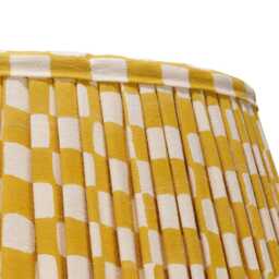 Mustard Yellow Checked Lampshade With Frill - thumbnail 4