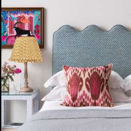 Mustard Yellow Checked Lampshade With Frill - thumbnail 3