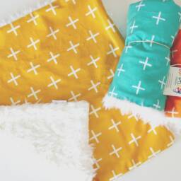 Dream Lovie. Security Blanket. Personalized Lovey. Faux Fur Gold Mustard Plus. Mini Baby Minky Shower Gift - thumbnail 3
