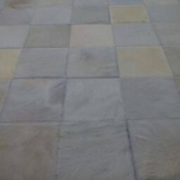 Cowhide Patchwork Rug Raw Leather Argentina - Free Shipping Model Bariloche Mix Of Whites Handmade 6' X 8' We Customize Any Size - thumbnail 3