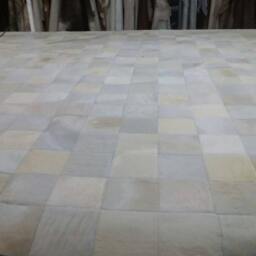 Cowhide Patchwork Rug Raw Leather Argentina - Free Shipping Model Bariloche Mix Of Whites Handmade 6' X 8' We Customize Any Size - thumbnail 2