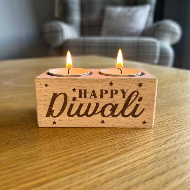 Duo Diwali Candle Gift - Festival Of Light 2026 Tea Holder Celebrations Happy - image 1