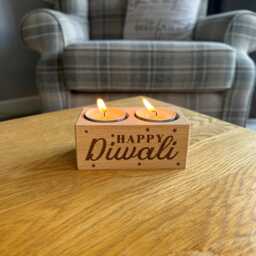 Duo Diwali Candle Gift - Festival Of Light 2026 Tea Holder Celebrations Happy - thumbnail 2