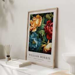 William Morris Print, Art, Exhibition Poster, Botanical Wall Flower Market Peony - thumbnail 3