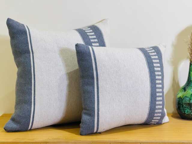 Handmade Moroccan Cotton Throw Pillow, Dark Gray Boho Cushion - image 1