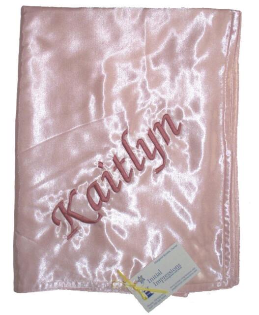 Satin Baby Blanket - Embroidered & Personalized With Child's Name - image 1