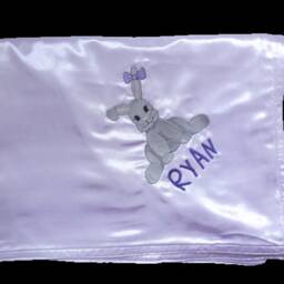 Satin Baby Blanket - Embroidered & Personalized With Child's Name - thumbnail 4