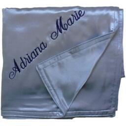Satin Baby Blanket - Embroidered & Personalized With Child's Name - thumbnail 2