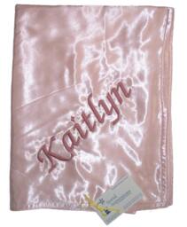 Satin Baby Blanket - Embroidered & Personalized With Child's Name