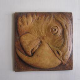 Parrot Macaw Sculpture Exotic Bird Wall Hanging Picture Tile - thumbnail 2