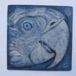Parrot Macaw Sculpture Exotic Bird Wall Hanging Picture Tile - thumbnail 3