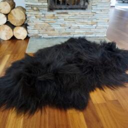 Sheepskin Icelandic Grey X Black Rug Genuine Natural Sheepskin Gray Rugs Carpet Outdoor Cheap Shag Throw - thumbnail 3
